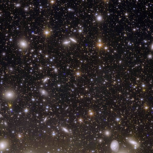 a field of galaxies on the sky